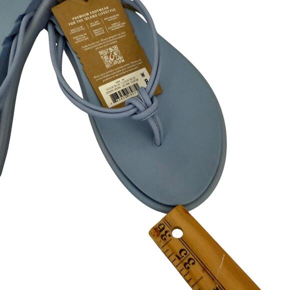 OluKai Sandal Women's 'Aka Knotted Straps Cloud Blue Comfort Flip Flop W8 New - Picture 10 of 11
